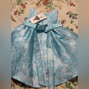 Rare Editions Light Blue Floral Kids Dress